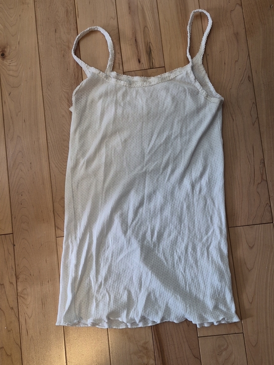Gai + Lisva Tops - Gai + Lisva Women's Size Small White Lace-Trim Ribbed Cami Tank Top
